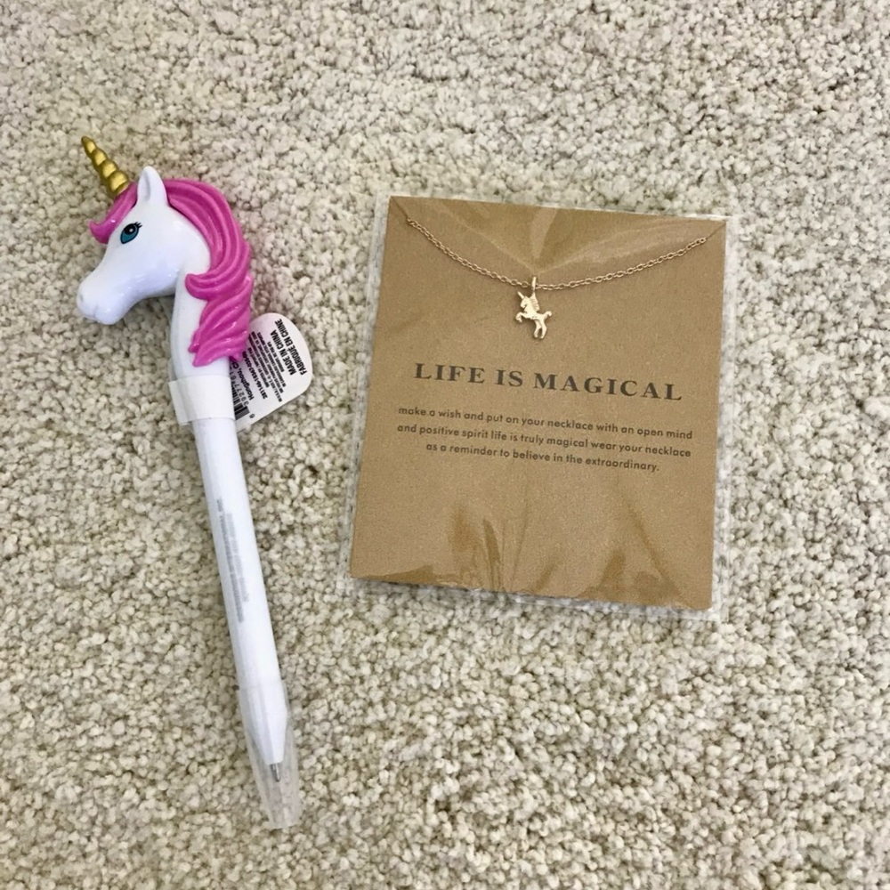 Unicorn Necklace & Pen Set